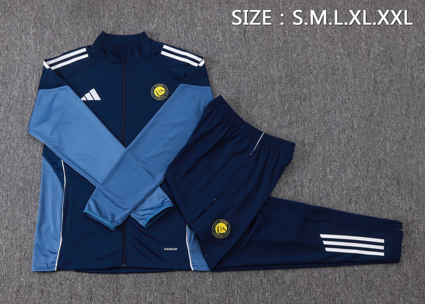 2025/26 Riyadh royal blue Jacket Training Suit Set Football Team Shirt Sports Fashion