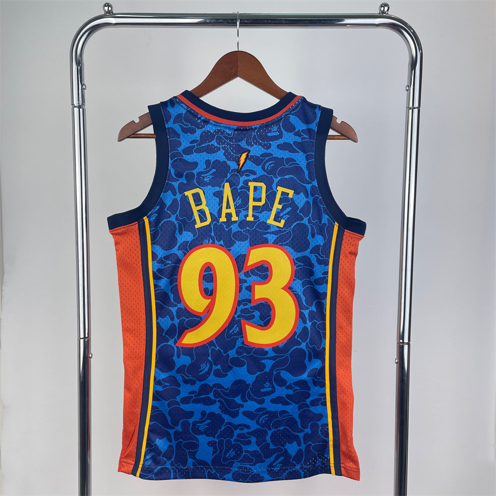 NBA Golden State Warriors BAPE×M&N BAPE#93 Hardwood Classics Swingman Jersey S-XXL
