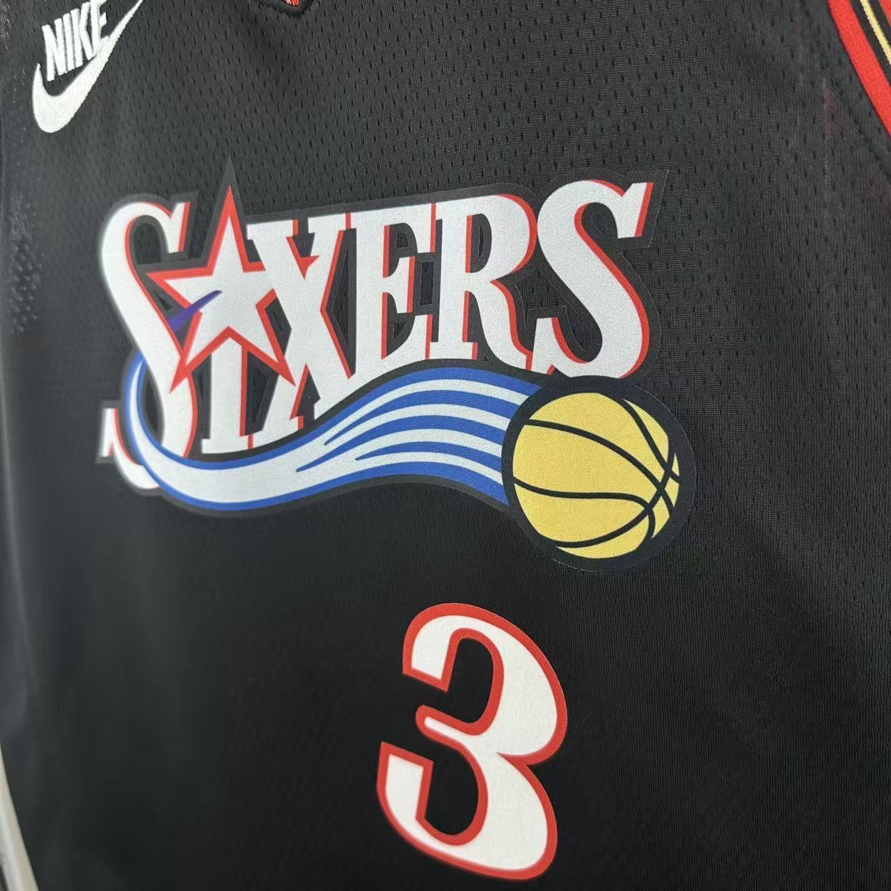 NBA Philadelphia 76ers 2026 Vintage Style Black Jersey IVERSON#3