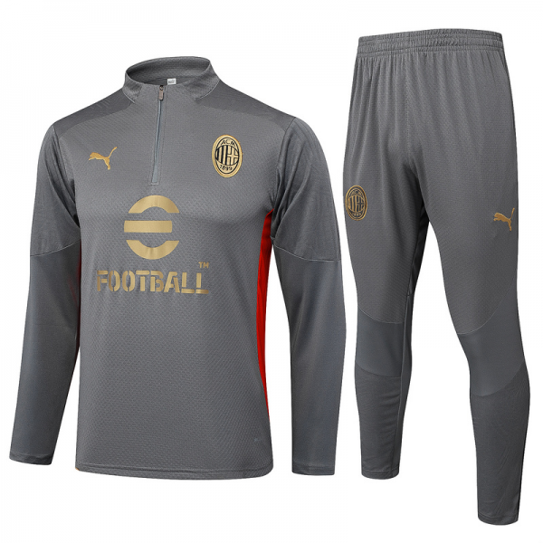 24/25 AC Milan Grey Long-sleeved half-pull training kit Football team kit