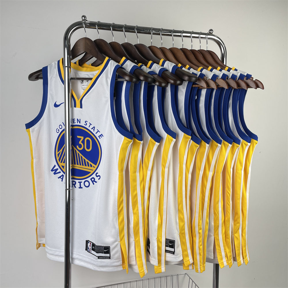 NBA Golden State Warriors 2023 V-Neck White Jersey CURRY#30 S-XXL