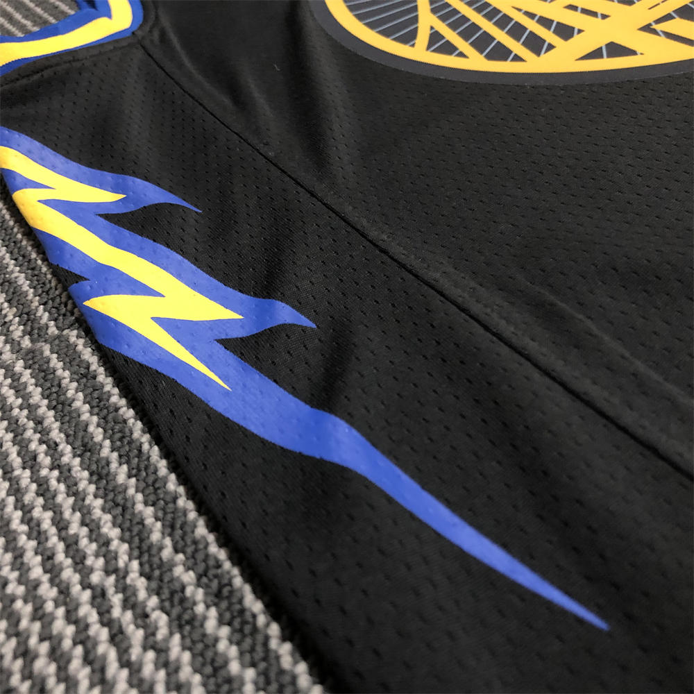 NBA Golden State Warriors V-Neck 75th anniversary Black Jersey THOMPSON#11 S-XXL
