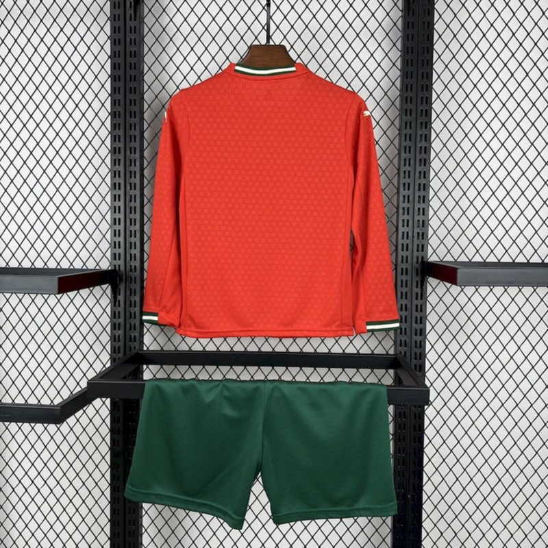 2025/26 Portugal Home Long Sleeves Kids jersey Kid Kits Size 16-28