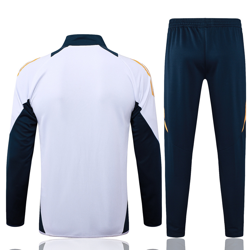 2024/25 Real Madrid White Jacket Training Suit Set Football Team Shirt Sports Fashion