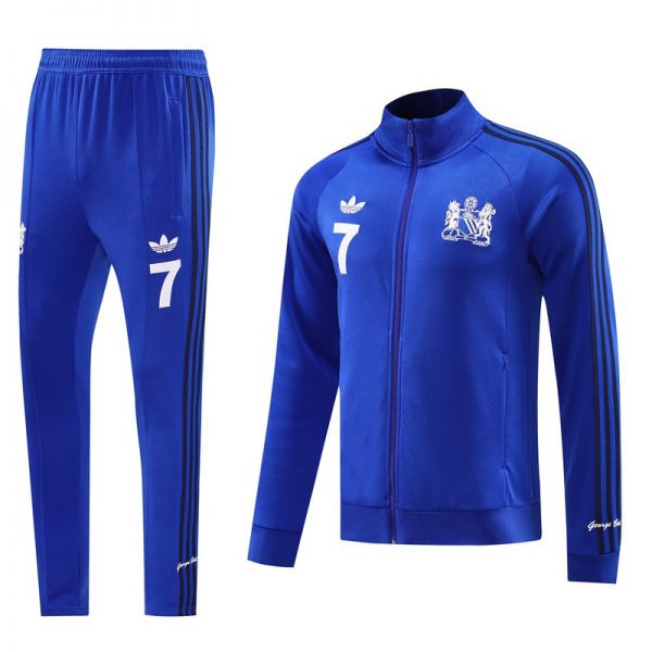2024 Manchester United Blue Jacket Training Suit Set Football Team Shirt Sports Fashion
