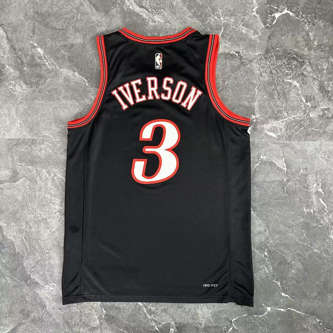 NBA Philadelphia 76ers 2026 Vintage Style Black Jersey IVERSON#3