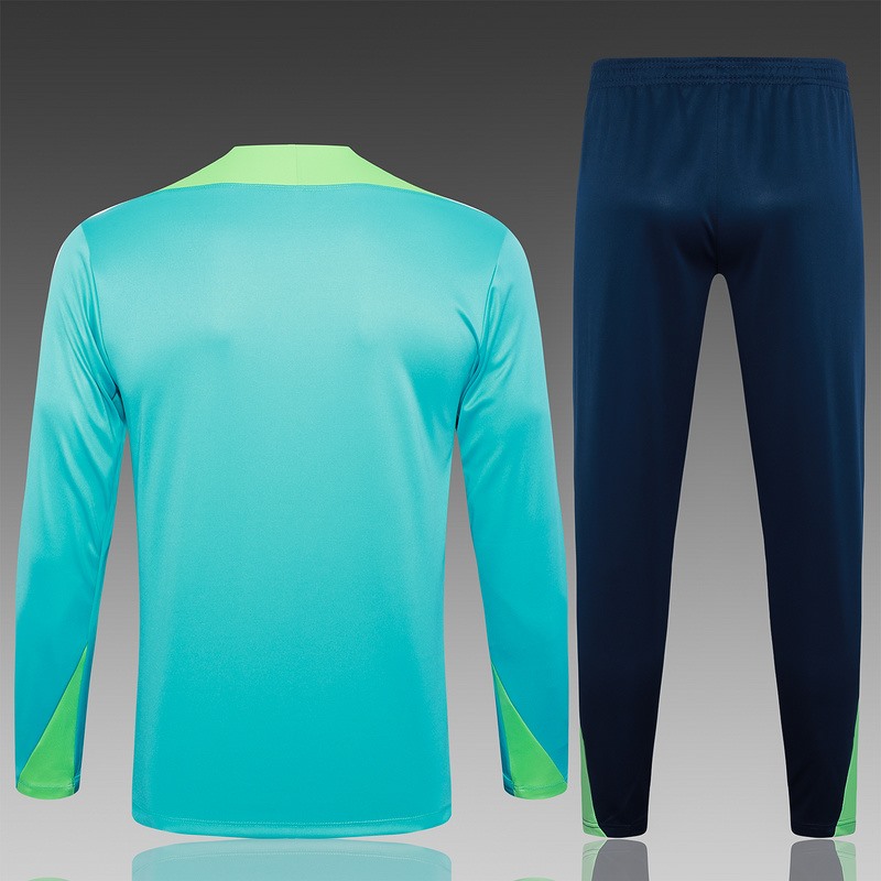 24/25 Brazil Blue Green Long-sleeved half-pull training kit Football team kit