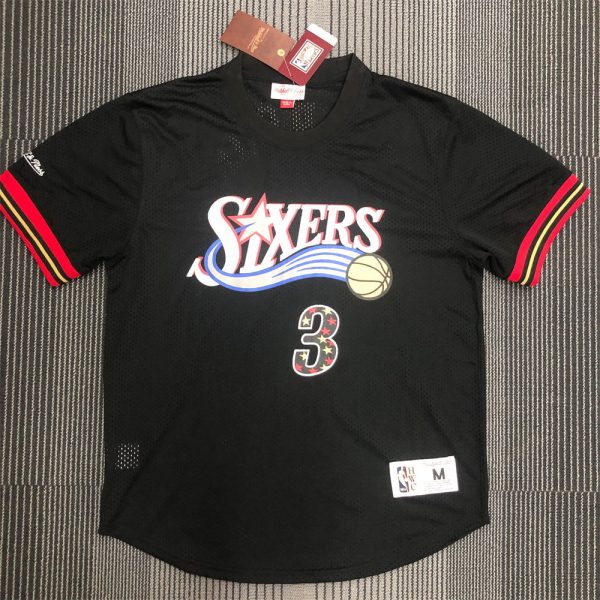 NBA Philadelphia 76ers Mitchellness Black Jersey IVERSON#3 S-XXL