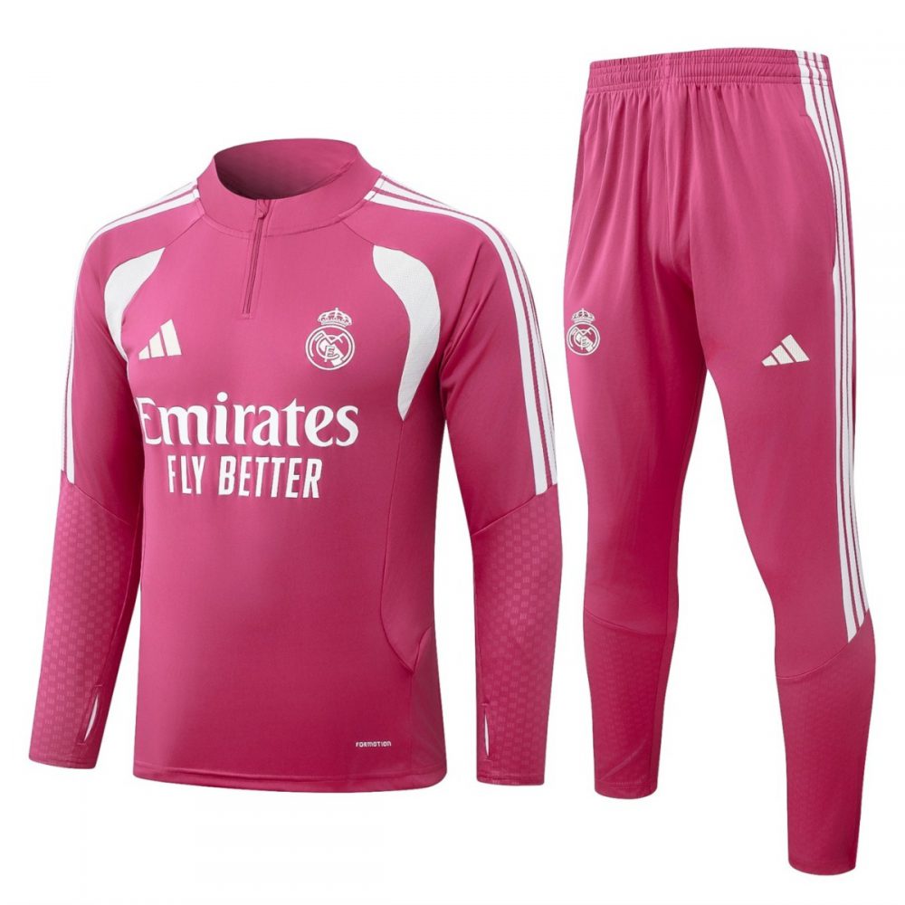 2026 Real Madrid Pink Long-sleeved half-pull training kit