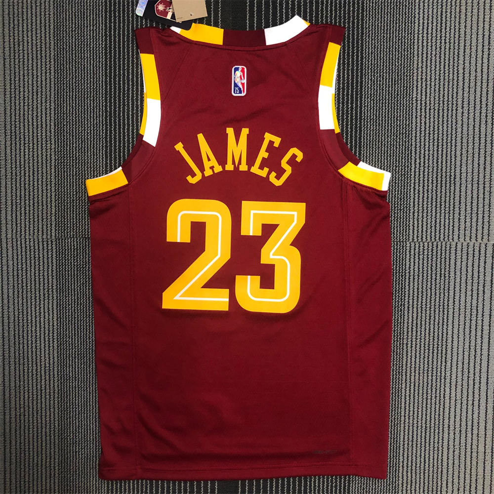 NBA Cleverland Cavaliers V-Neck Red 75th Anniversary JAMES#23 jersey S-XXL
