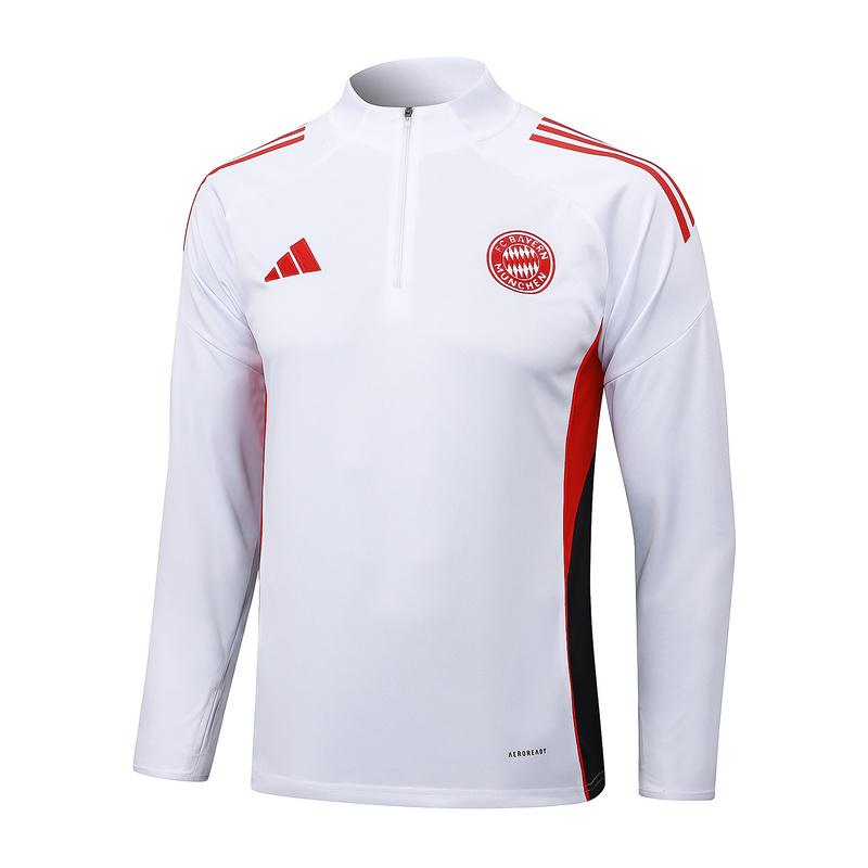 202526 Bayern Munich White Long-sleeved half-pull training kit Football team kit