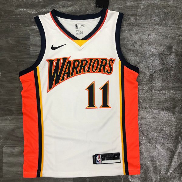NBA Golden State Warriors V-Neck White Jersey THOMPSON#11 S-XXL
