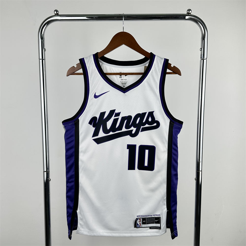NBA Scaramento Kings 2024 V-Neck White jersey DeROZAN#10 S-XXL