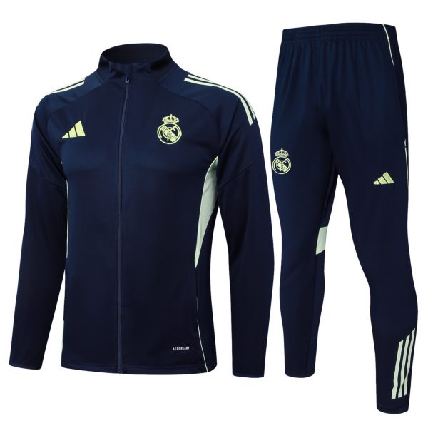 2025/26 Real Madrid cyan Jacket Training Suit Set Football Team Shirt Sports Fashion