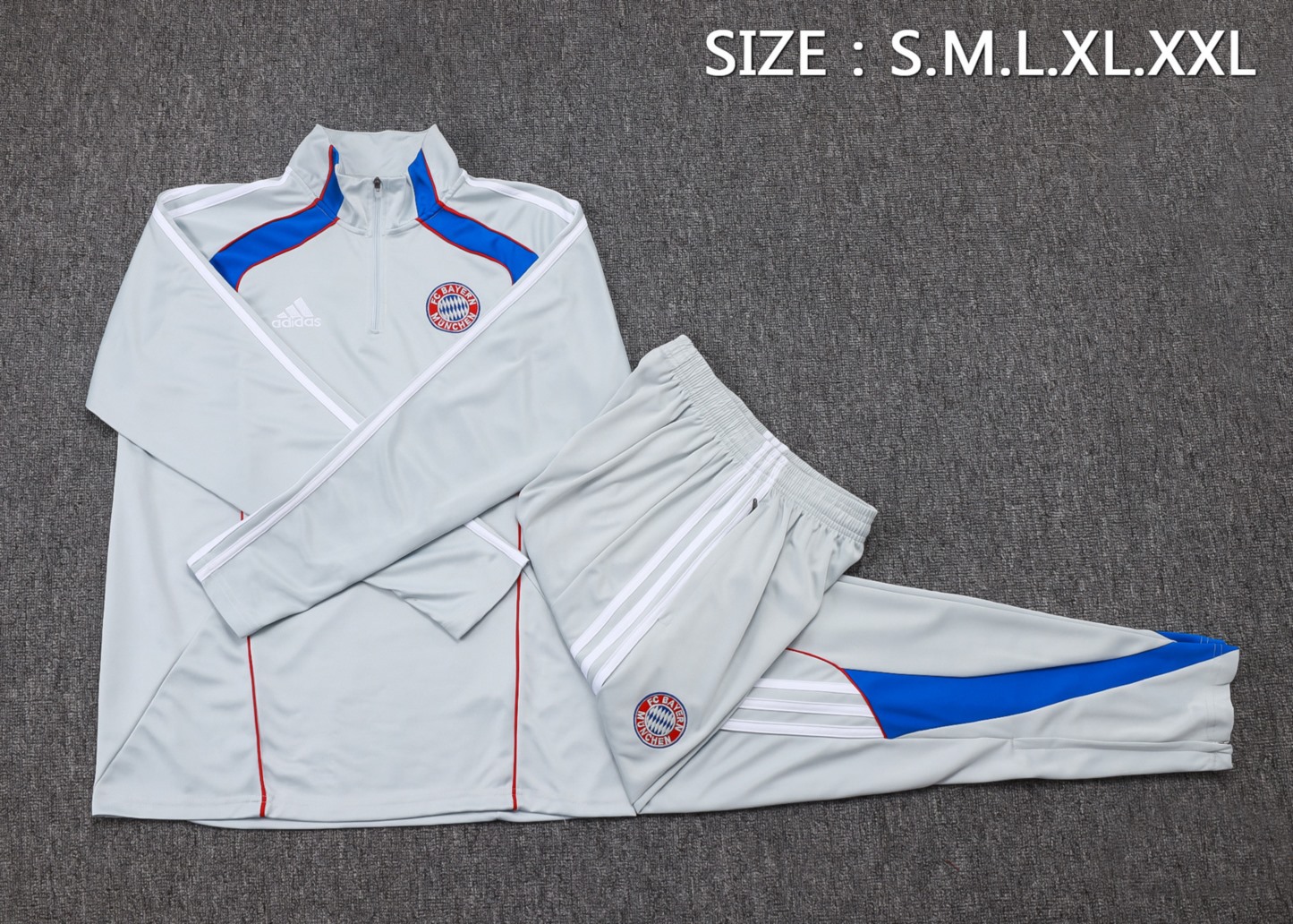202526 Bayern Munich white-blue Long-sleeved half-pull training kit Football team kit