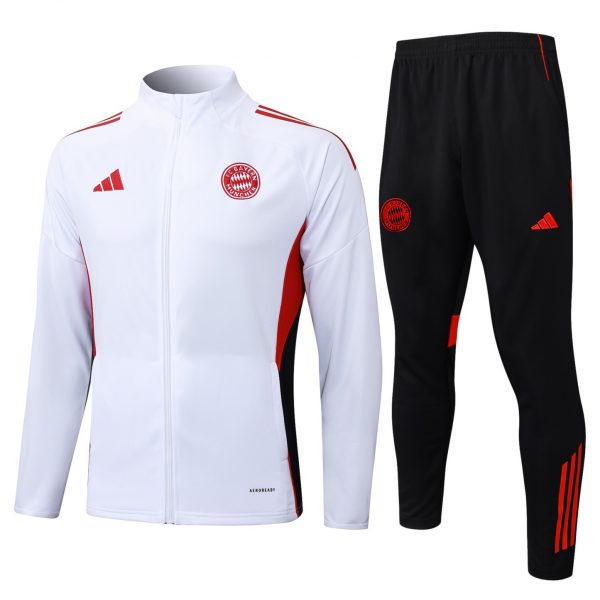 2025/26 Bayern Munich white Jacket Training Suit Set Football Team Shirt Sports Fashion