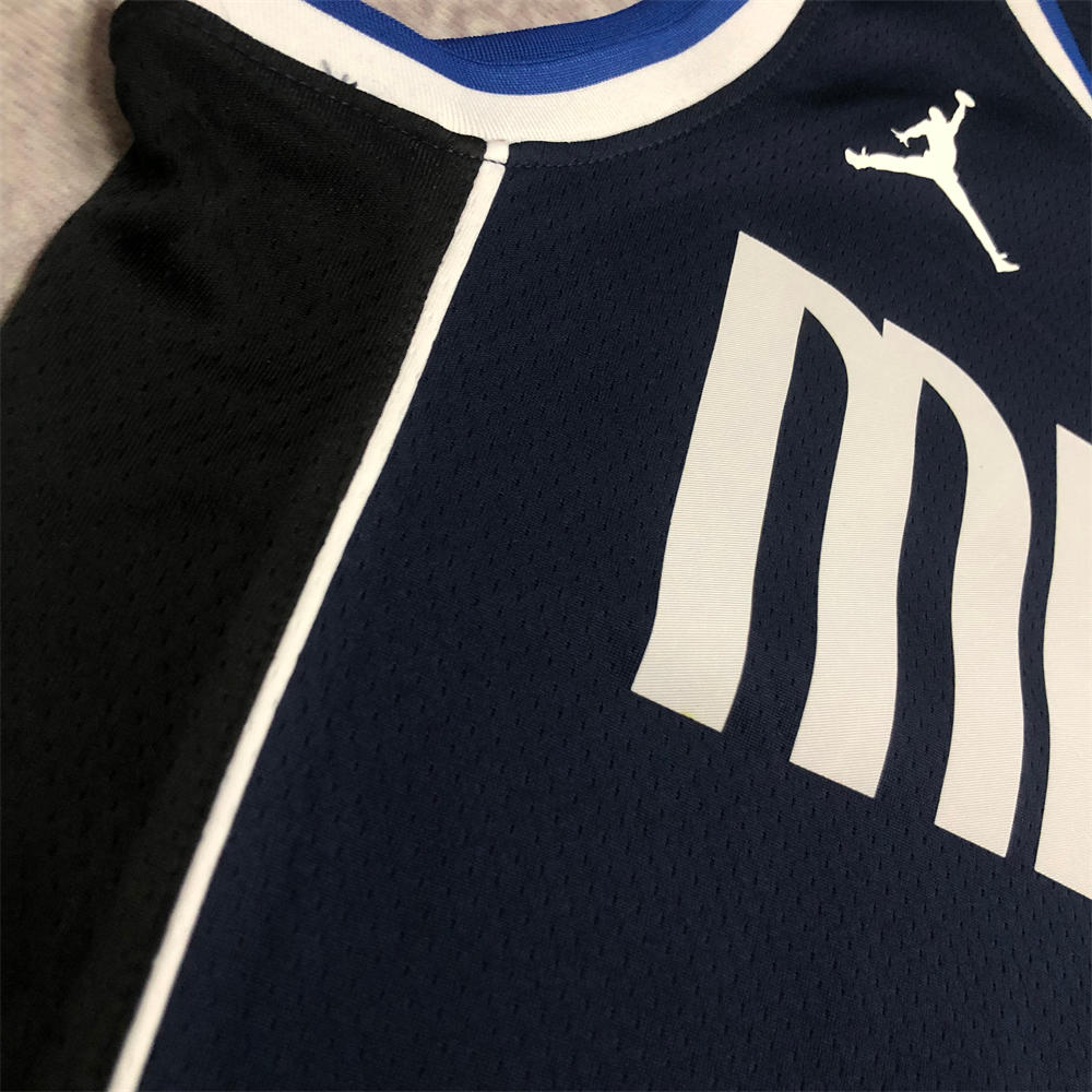 NBA Dallas Mavericks V-Neck Royal Blue Jersey DONCIC#77 S-XXL