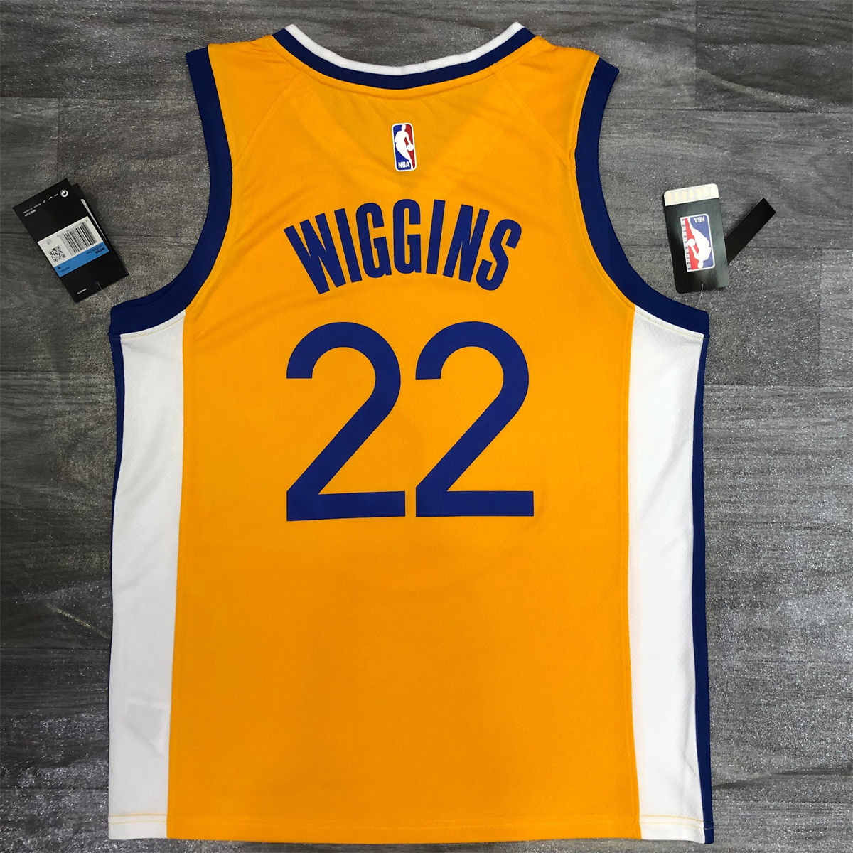 NBA Golden State Warriors V neck Yellow Jersey WIGGINS#22 S-XXL
