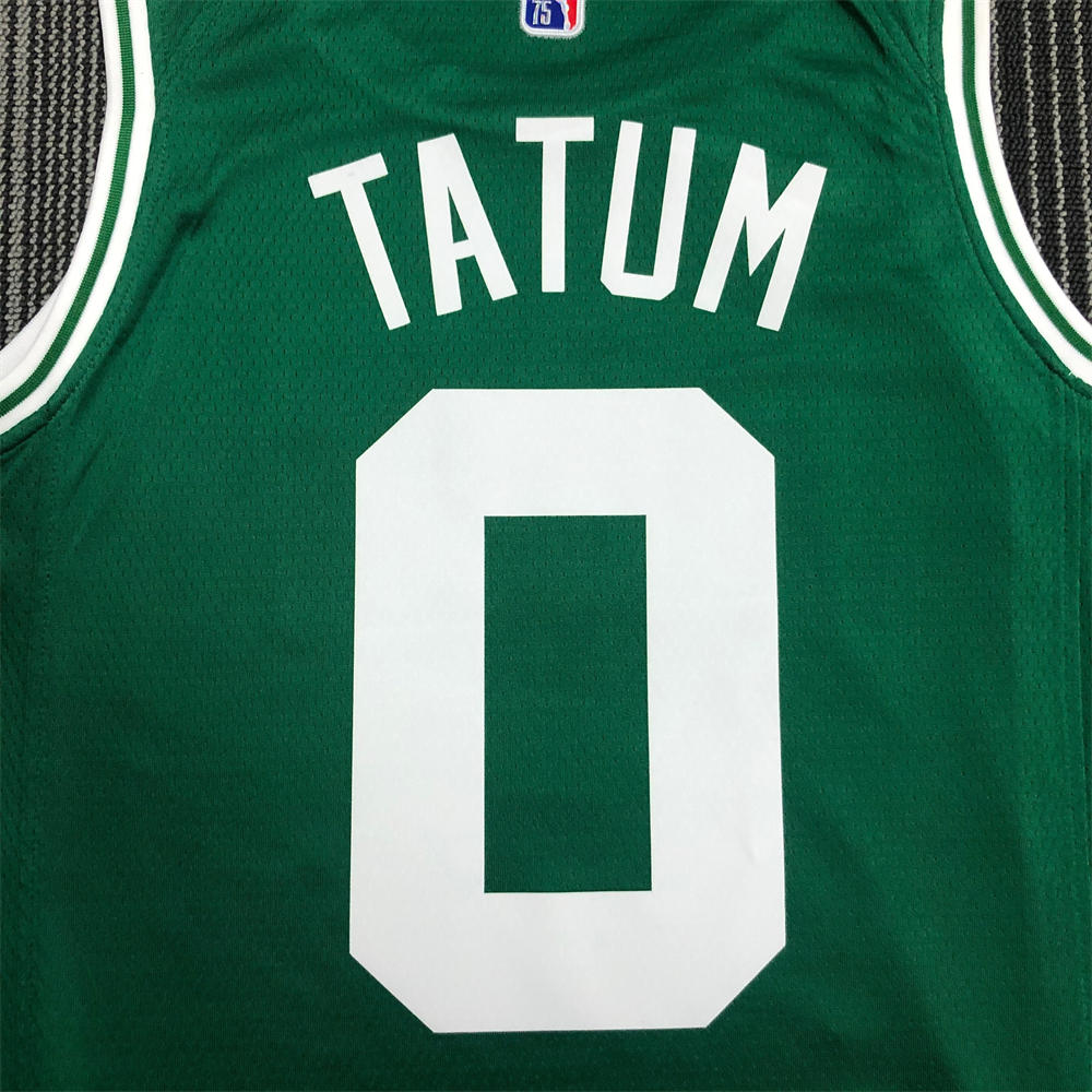 NBA Boston Celtics Round Neck 75th anniversary Green Jersey TATUM#0 S-XXL
