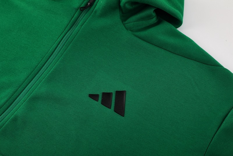 2024 Adidas Green Hoodie Jacket Kit Set Football Team Shirt Sports Fashion