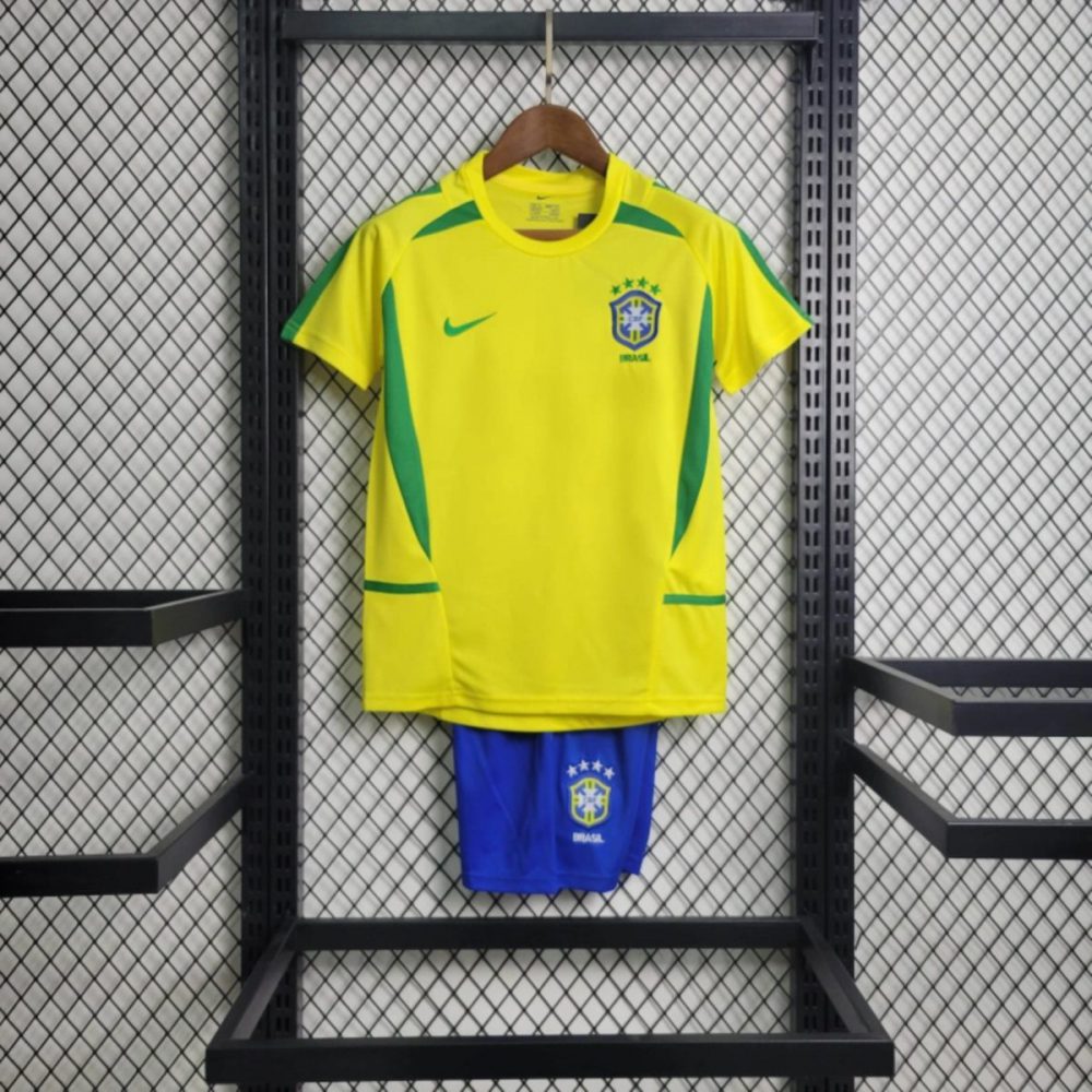Retro 2006 Brazil home jersey Kid Kits Size 16-28