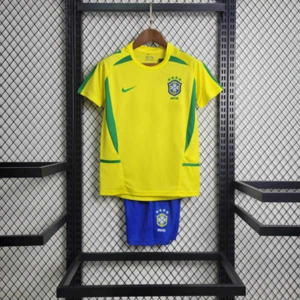 Retro 2006 Brazil home jersey Kid Kits Size 16-28