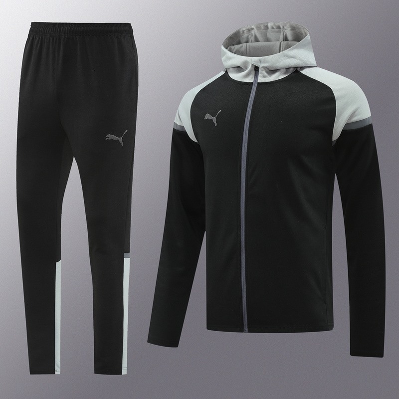 2024 Puma Black Hoodie Jacket Kit Set Football Team Shirt Sports Fashion