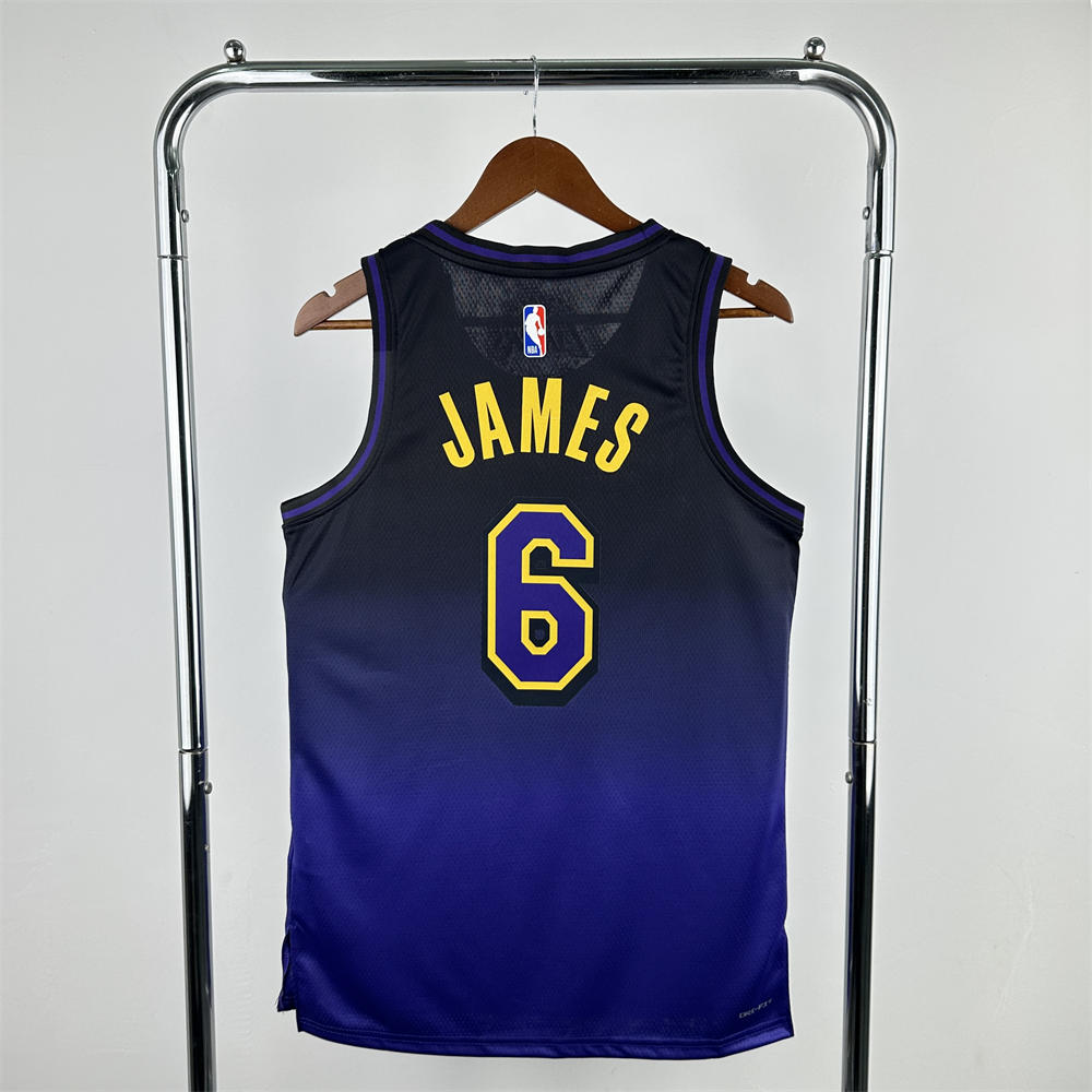 NBA Los Angeles Lakers 24/25 City Edition Purple Jersey JAMES#6 S-XXL
