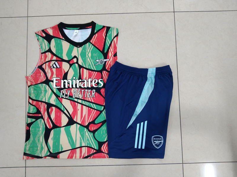 24/25 Arsenal Red Green Training Set Shirt and Shorts