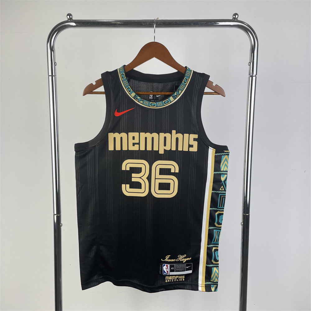 NBA Memphis Grizzies 2023 Round Neck Black Jersey SMART#36 S-XX