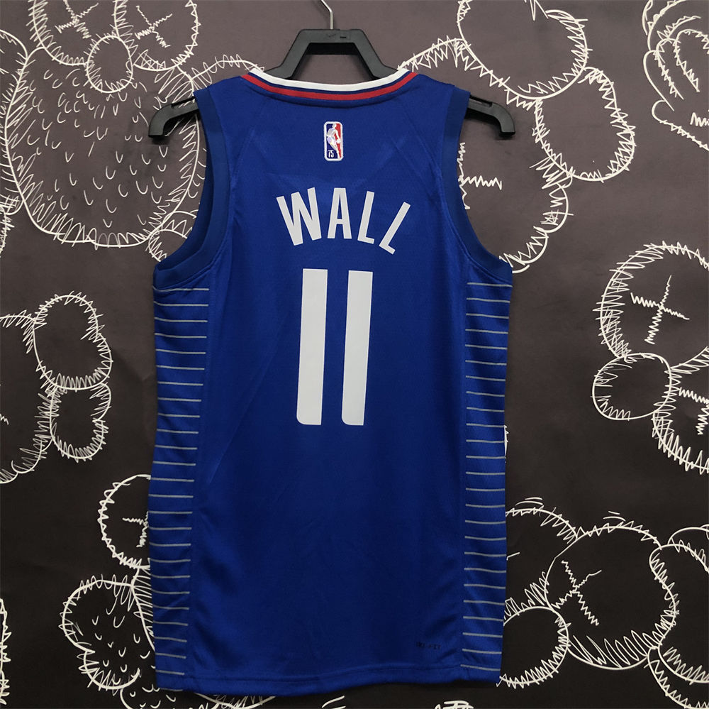 NBA Los Angeles Clippers V-Neck Blue 75th Anniversary Jersey WALL#11 S-XXL