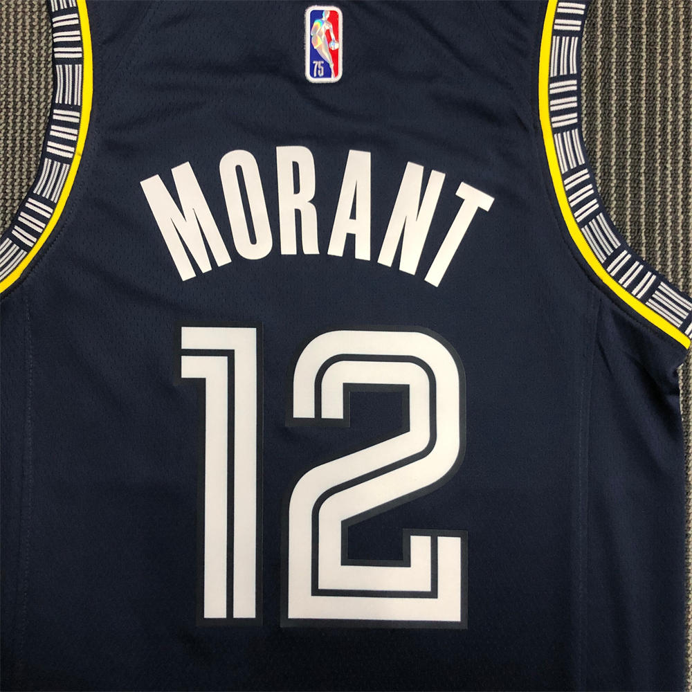 NBA Memphis Grizzies Round Neck Black Jersey MORANT#12 S-XXL