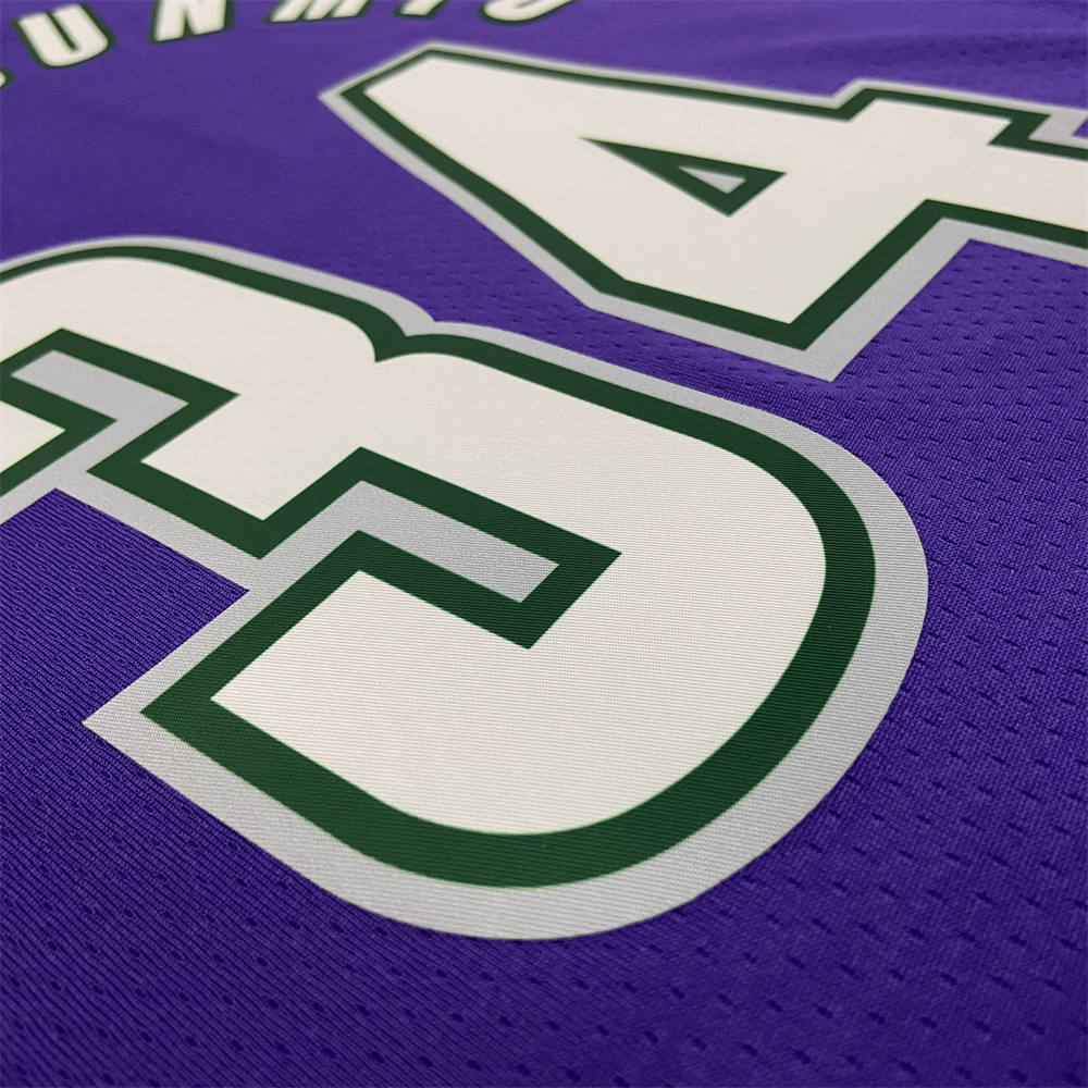 NBA Milwaukee Bucks V-Neck Purple jersey ANTETOKOUNMPO#34 S-XXL
