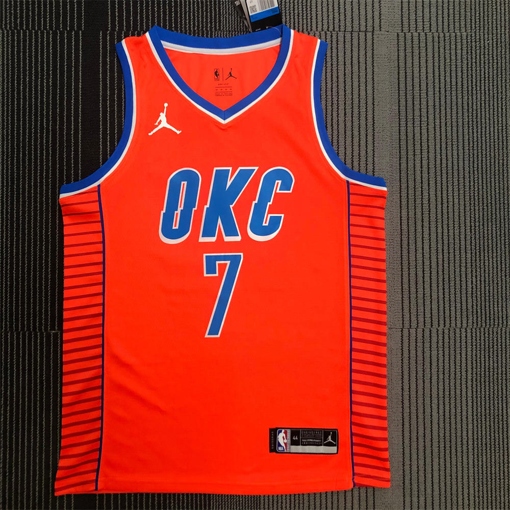 NBA Oklahoma City Thunder V-Neck Orange Jersey ANTHONY#7 S-XXL