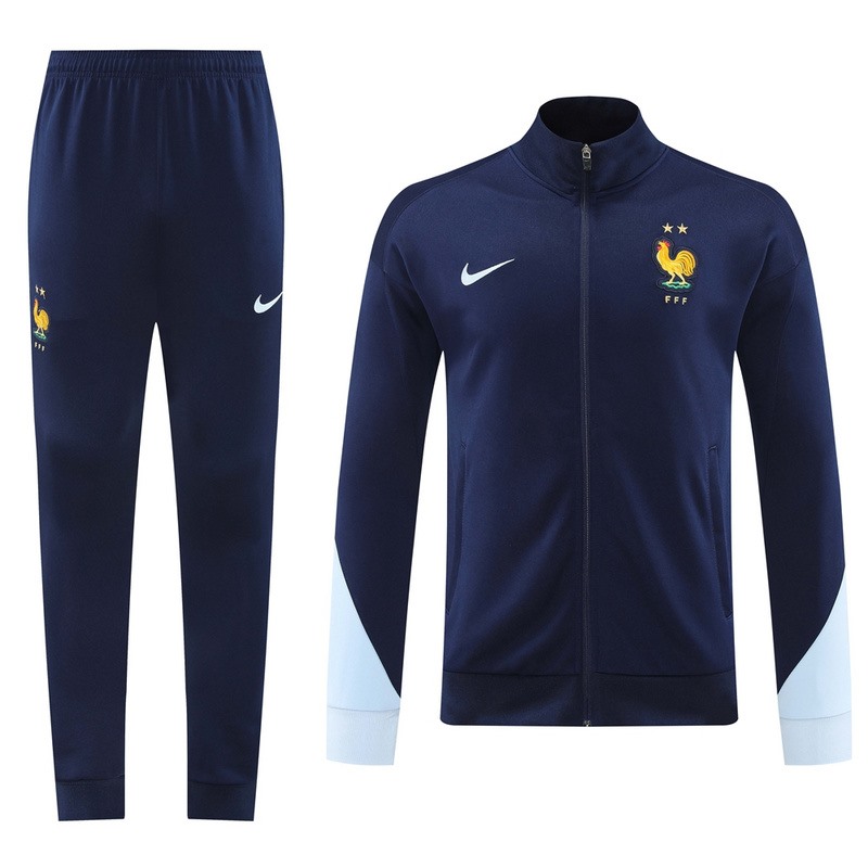 2024  France Royal Blue Jacket Training Suit Set Football Team Shirt Sports Fashion