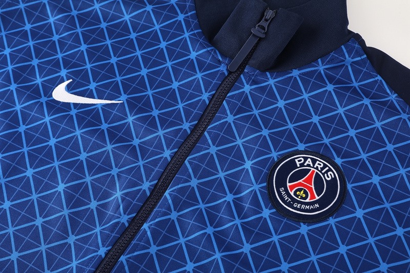 2024 PSG Blue Jacket Training Suit Set Football Team Shirt Sports Fashion