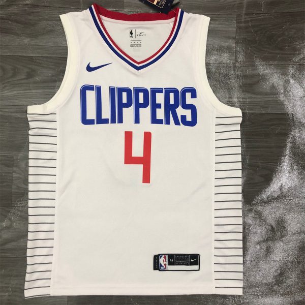 NBA Los Angeles Clippers V-Neck White Jersey RONDO#4 S-XXL