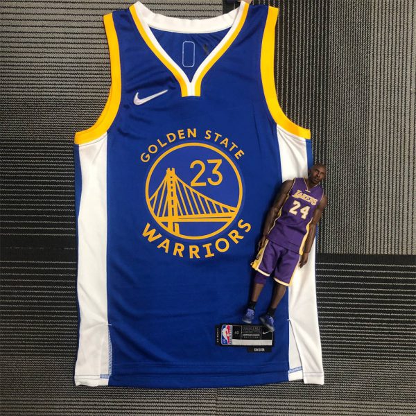 NBA Golden State Warriors V-Neck White Jersey GREEN#23 S-XXL