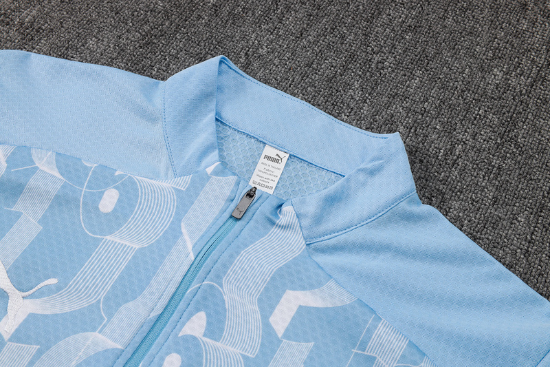 24/25 Manchester City Light blue Long-sleeved half-pull training kit Football team kit