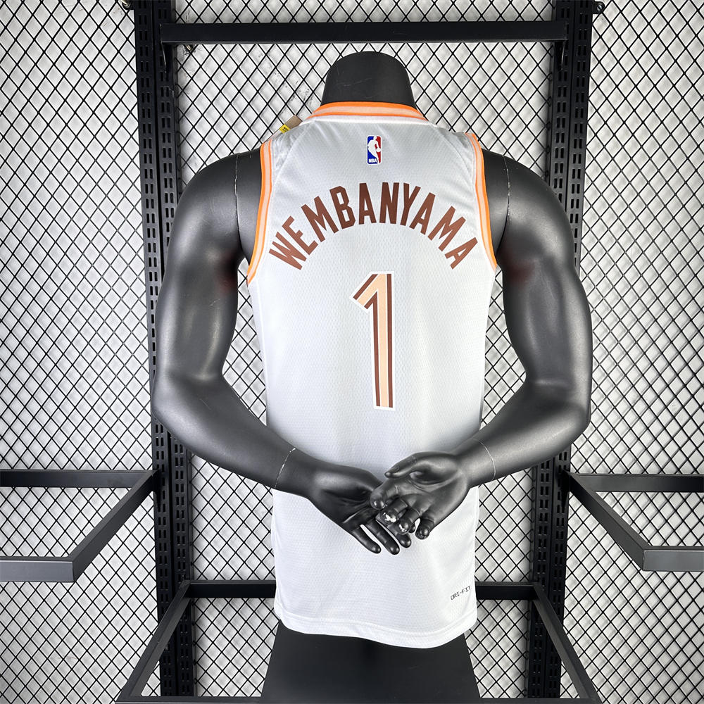 NBA San Antonio Spurs WEMBANYAMA#1 2024 White City Edition Swingman Jersey S-XXL