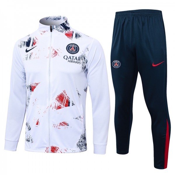 2024/25 Paris White Jacket Training Suit Set Football Team Shirt Sports Fashion