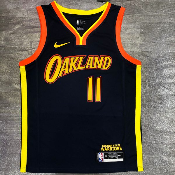 NBA Golden State Warriors V neck Black Jersey THOMPSON#11 S-XXL