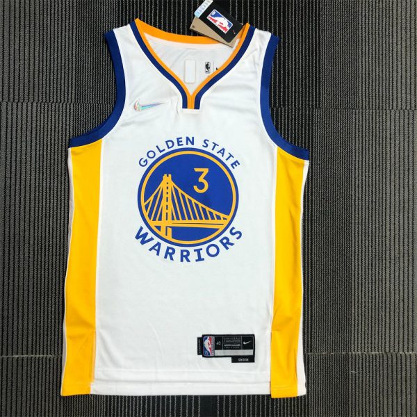 NBA Golden State Warriors V-Neck White Jersey POOLE#3 S-XXL