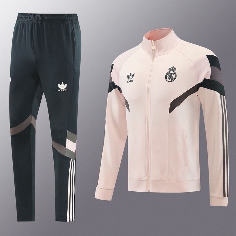 2024 Real Madrid Light Pink Jacket Training Suit Set Football Team Shirt Sports Fashion