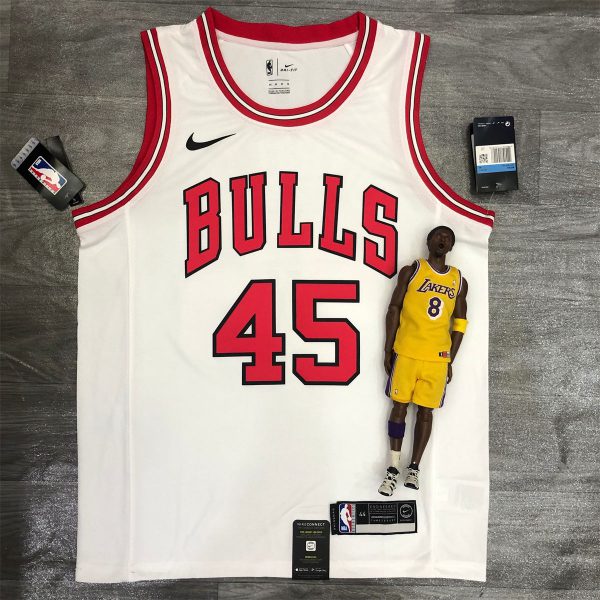 NBA Chicago Bulls Round neck White Jersey JORDAN#45 S-XXL