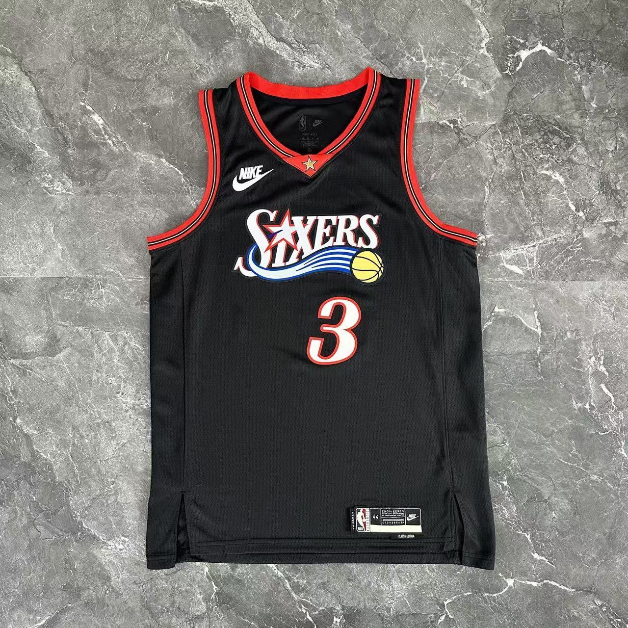 NBA Philadelphia 76ers 2026 Vintage Style Black Jersey IVERSON#3