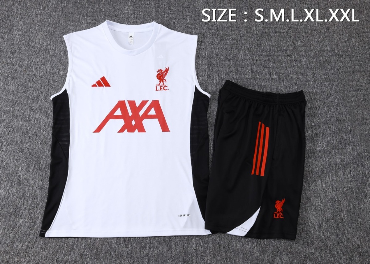 2026 Liverpool White Training Set Shirt and Shorts