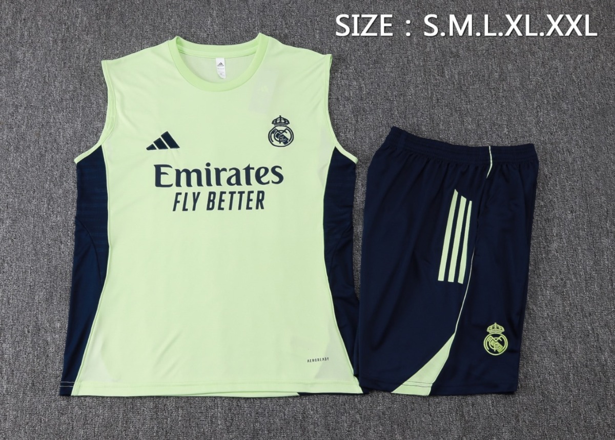 2026 Real Madrid Light Green Training Set Shirt andShorts