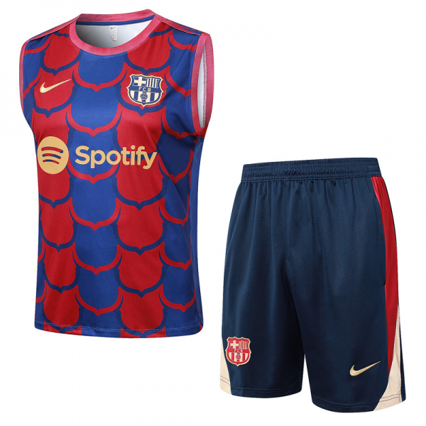 24/25 Barcelona Red Blue Training Set Shirt and Shorts