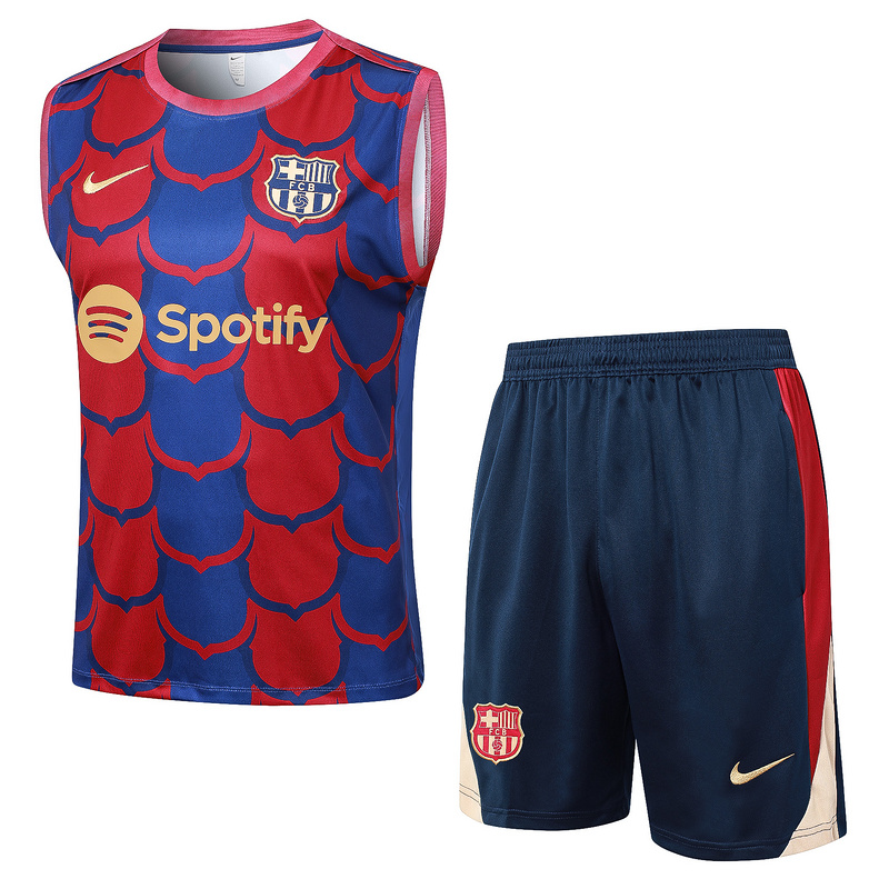 24/25 Barcelona Red Blue Training Set Shirt and Shorts